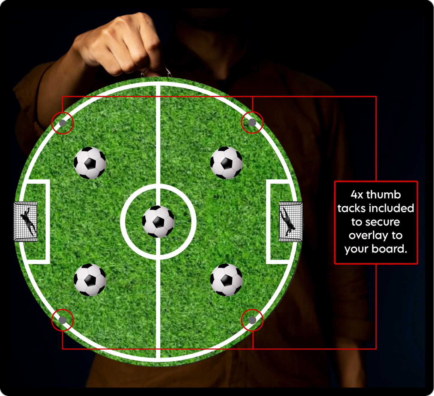 DART-FOOTBALL Dartboard Card Overlay - 6 Football Prints Included