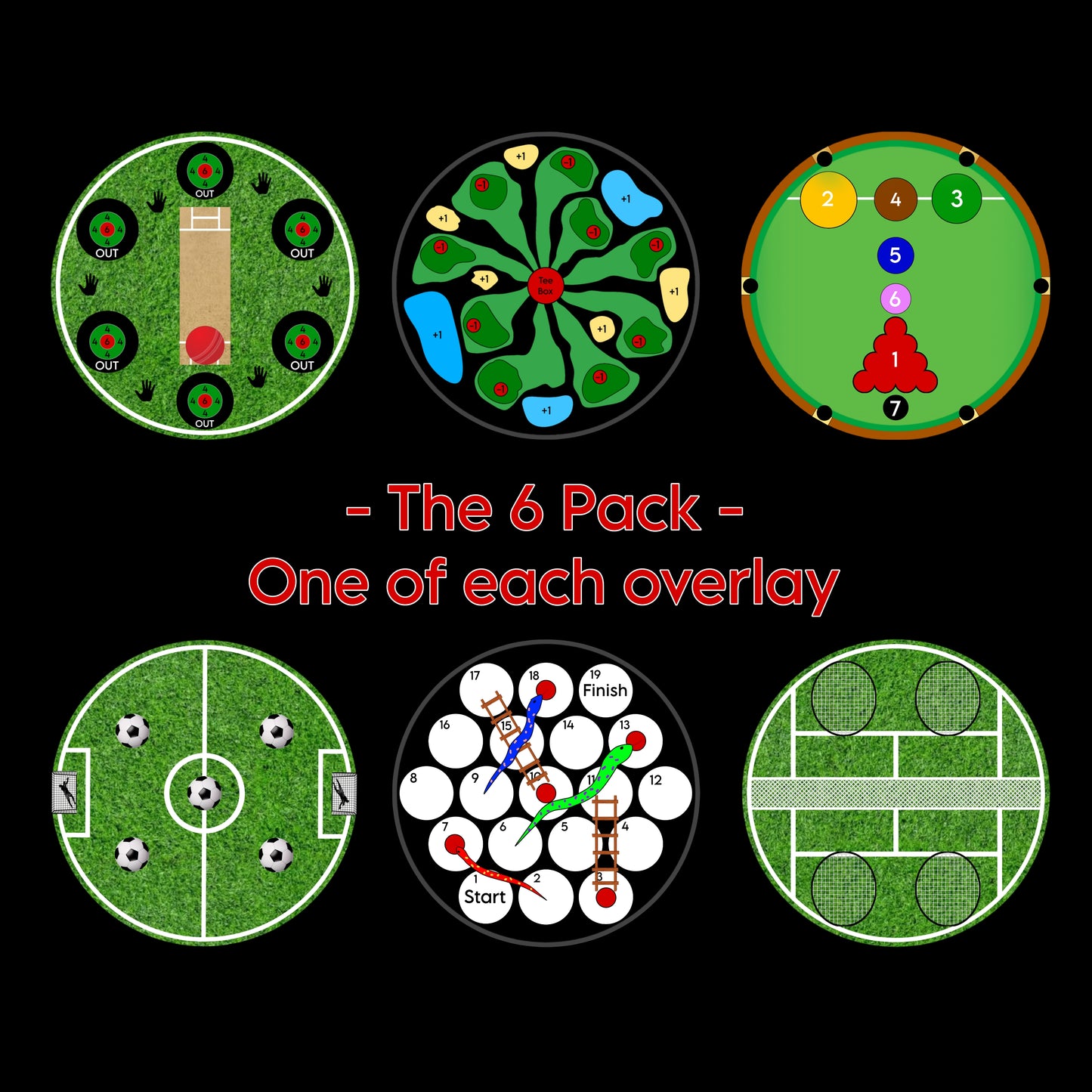 DART-GAMES Six Pack Card Overlay Bundle - 6 Prints Included (1 of each style)