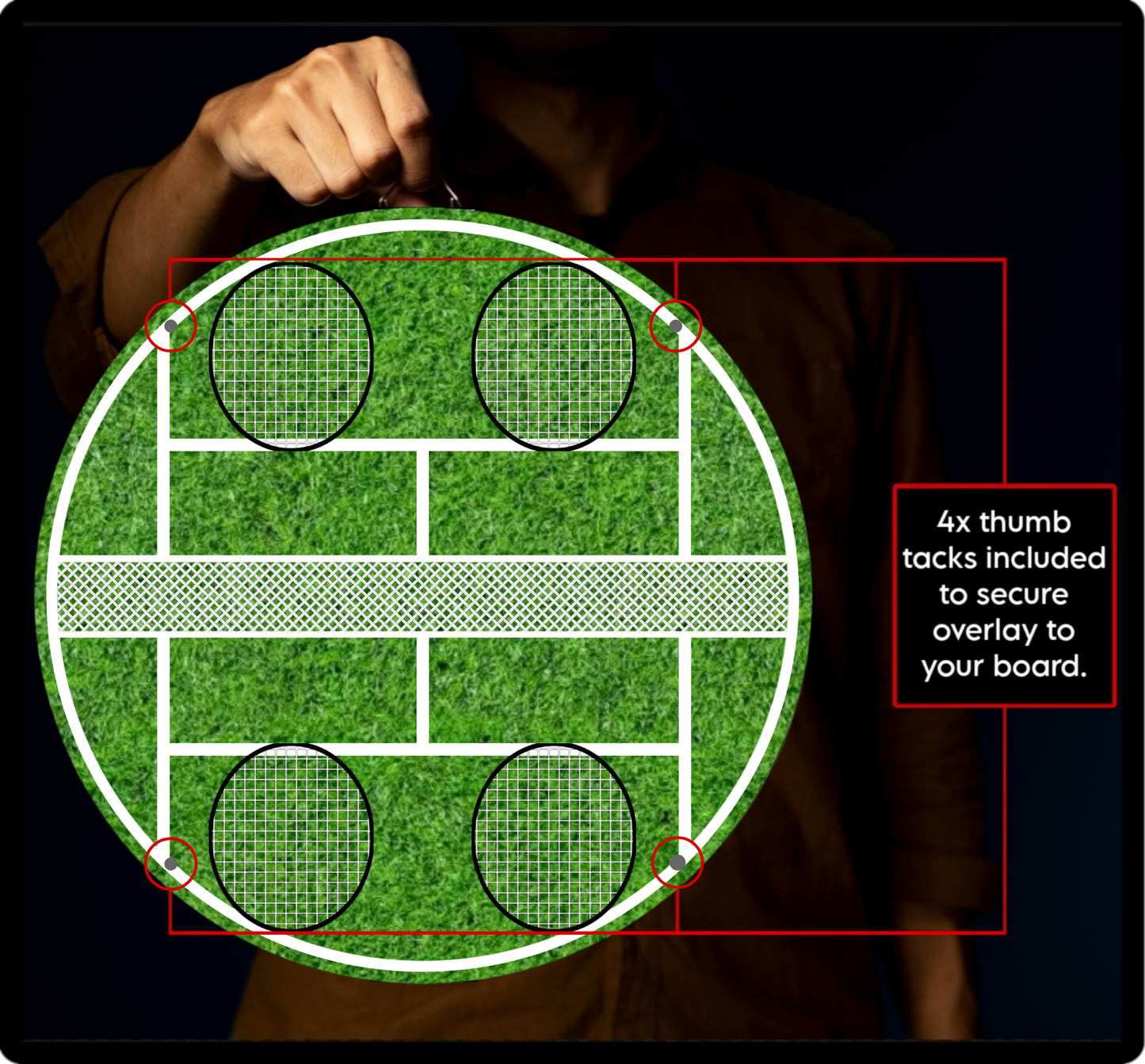 DART-TENNIS Dartboard Card Overlay - 6 Tennis Prints Included