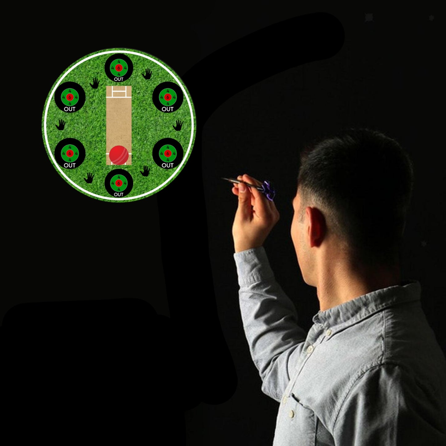 DART-CRICKET Dartboard Card Overlay - 6 Cricket Prints Included