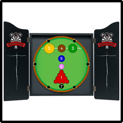 DART-SNOOKER Dartboard Card Overlay - 6 Snooker Prints Included