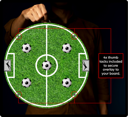 DART-FOOTBALL Dartboard Card Overlay - 6 Football Prints Included