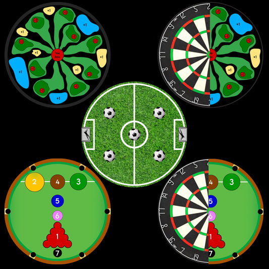 DART-GAMES Triple Pack Card Overlay Bundle - 6 Prints Included (2 of each style)