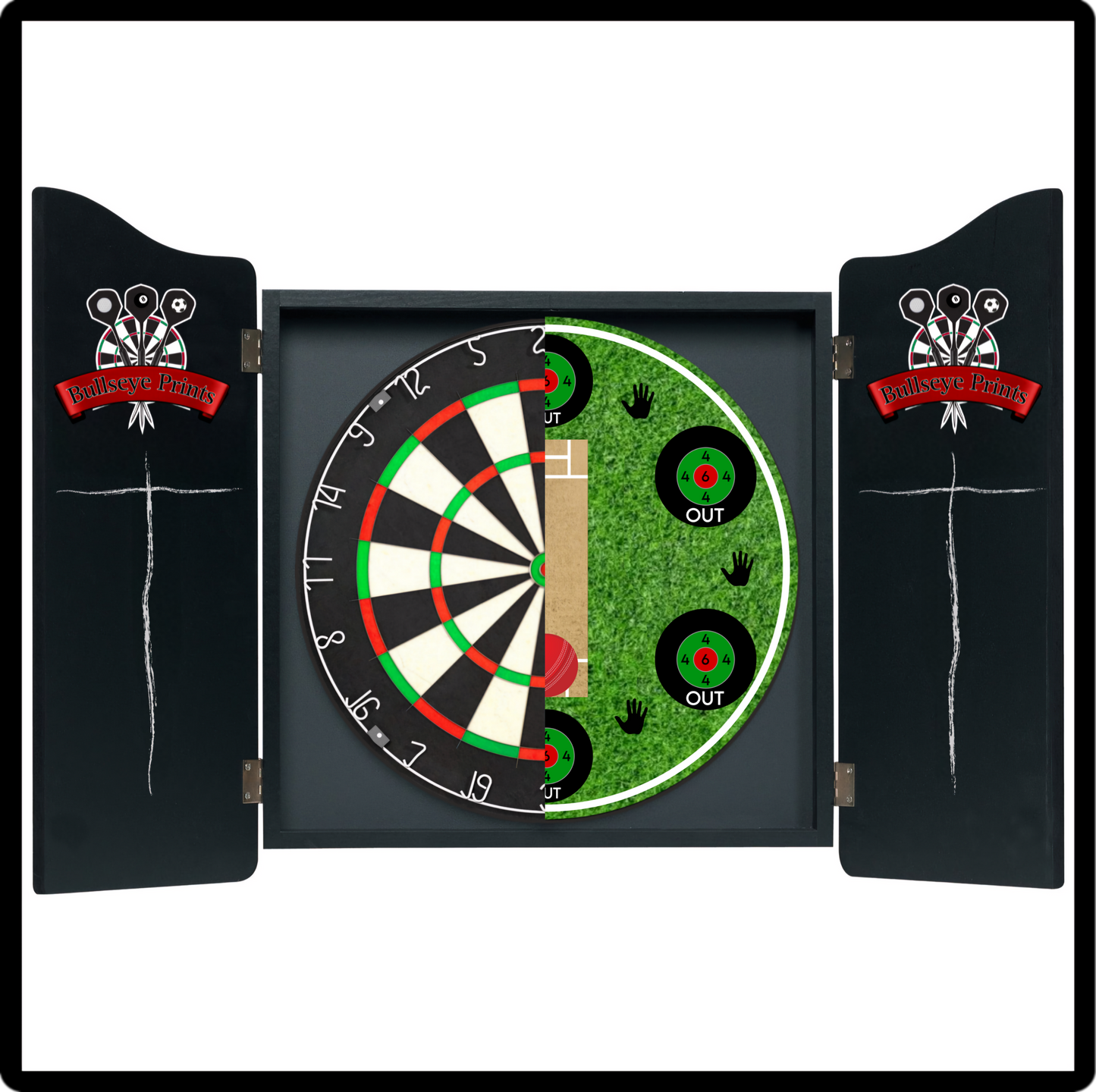DART-CRICKET Dartboard Card Overlay - 6 Cricket Prints Included